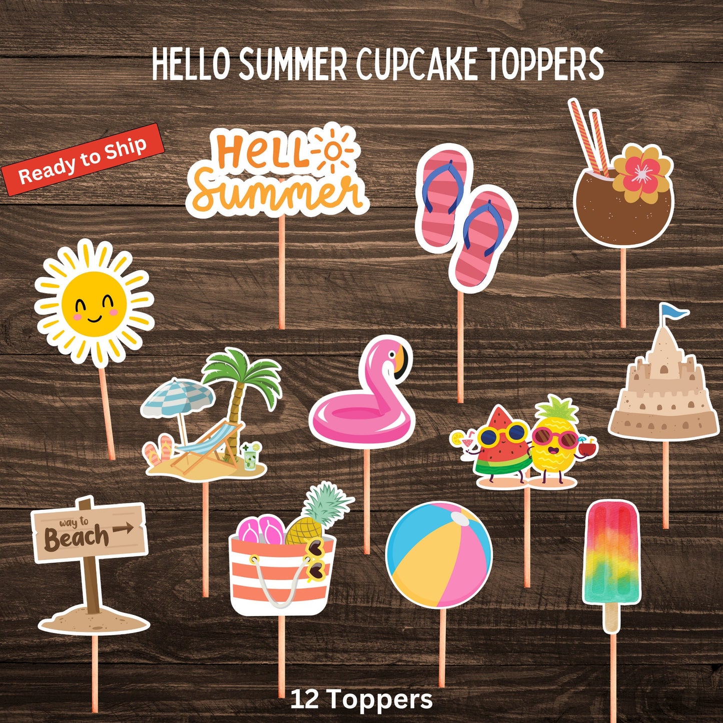 Summer Cupcake Toppers