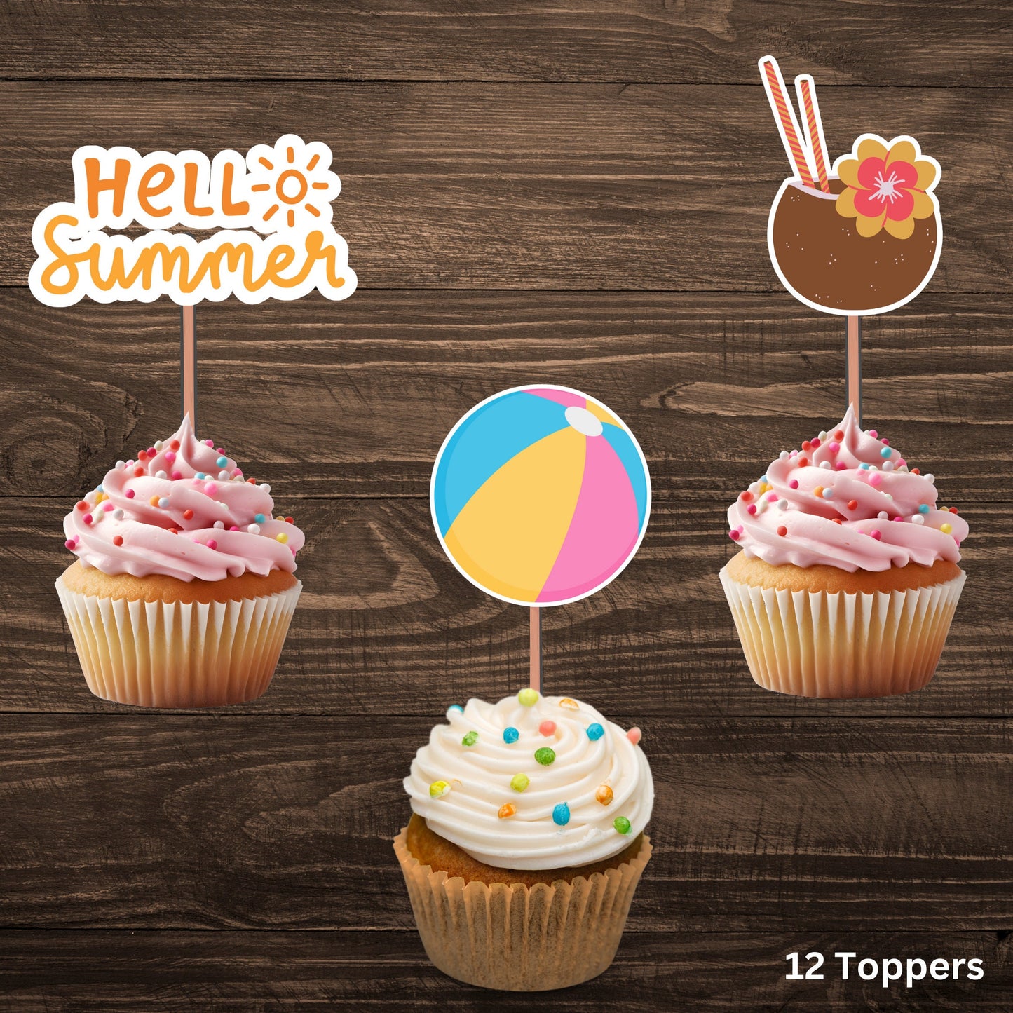 Summer Cupcake Toppers