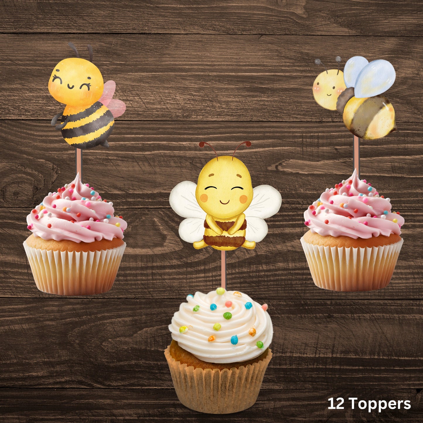 Honey Bee Cupcake Toppers