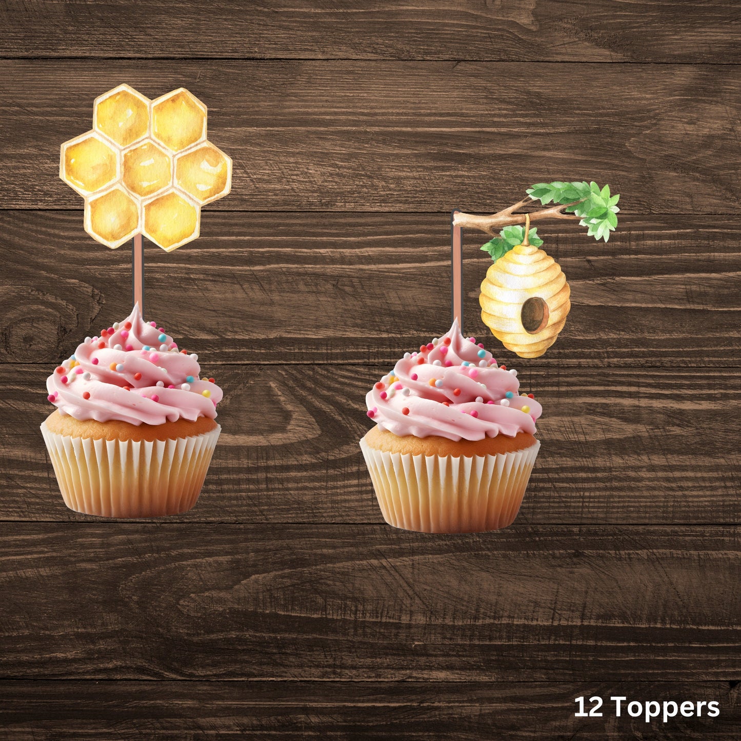 Honey Bee Cupcake Toppers