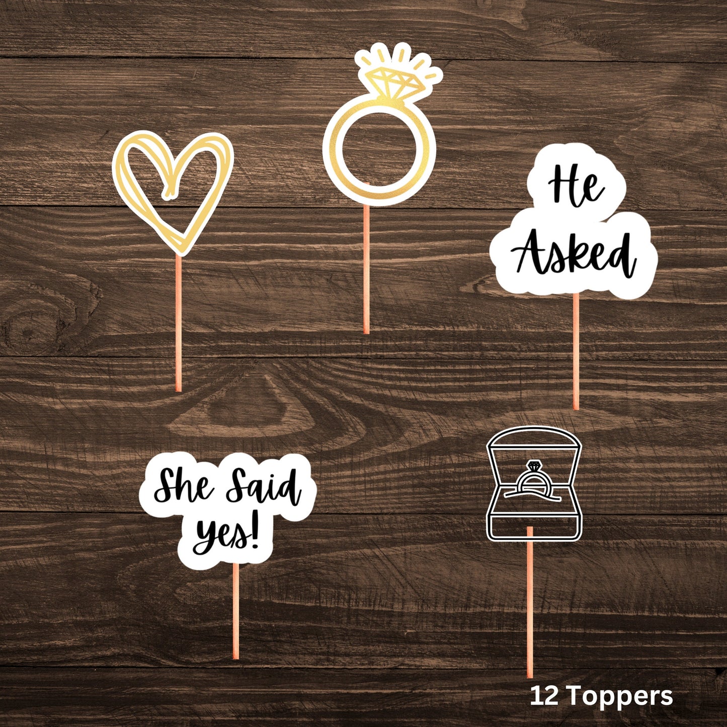 Engagement Cupcake Toppers