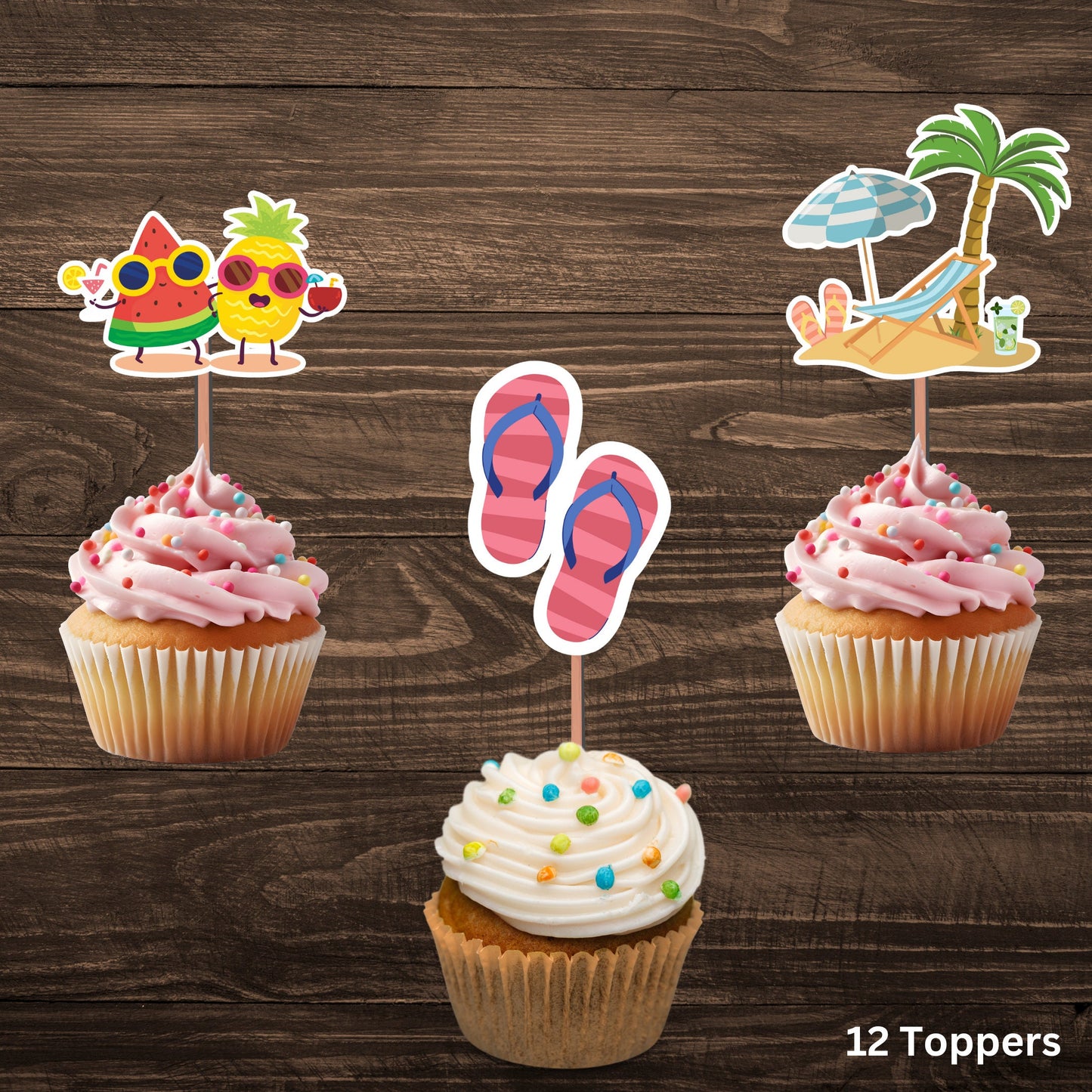 Summer Cupcake Toppers